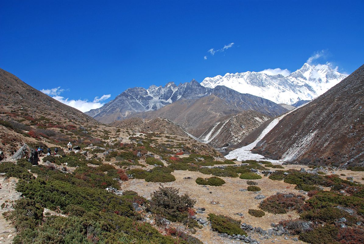 10 Tengboche To Dingboche - Left Path To Pheriche, Right Path To Dingboche, With Nuptse, Everest And Lhotse